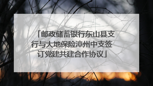 邮政储蓄银行东山县支行与大地保险漳州中支签订党建共建合作协议