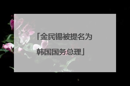 金民锡被提名为韩国国务总理