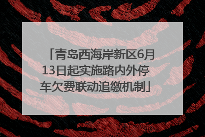 青岛西海岸新区6月13日起实施路内外停车欠费联动追缴机制