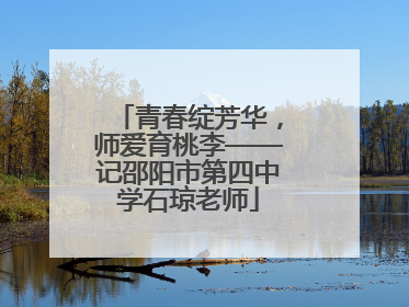 青春绽芳华，师爱育桃李——记邵阳市第四中学石琼老师