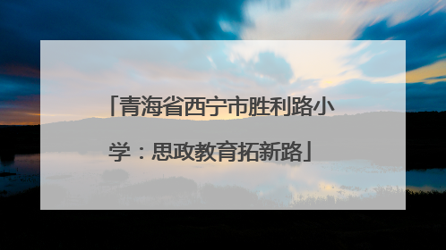 青海省西宁市胜利路小学：思政教育拓新路