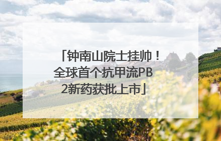 钟南山院士挂帅！全球首个抗甲流PB2新药获批上市