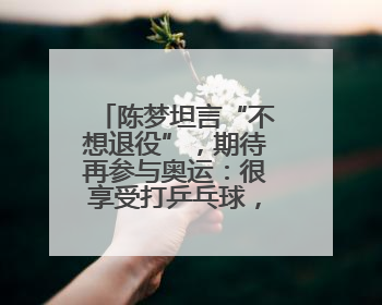陈梦坦言“不想退役”，期待再参与奥运：很享受打乒乓球，在奥运会上是我最幸福的时候