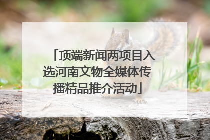 顶端新闻两项目入选河南文物全媒体传播精品推介活动
