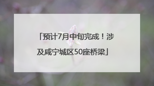预计7月中旬完成！涉及咸宁城区50座桥梁