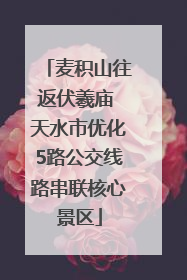 麦积山往返伏羲庙 天水市优化5路公交线路串联核心景区