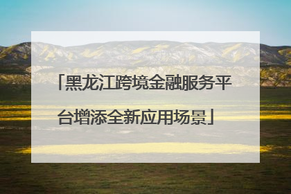黑龙江跨境金融服务平台增添全新应用场景