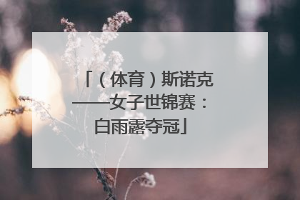 （体育）斯诺克——女子世锦赛：白雨露夺冠