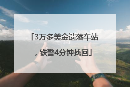 3万多美金遗落车站，铁警4分钟找回