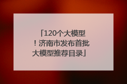 120个大模型！济南市发布首批大模型推荐目录