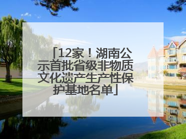 12家！湖南公示首批省级非物质文化遗产生产性保护基地名单