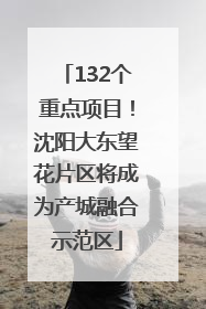 132个重点项目！沈阳大东望花片区将成为产城融合示范区