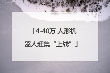 4-40万 人形机器人赶集“上线”
