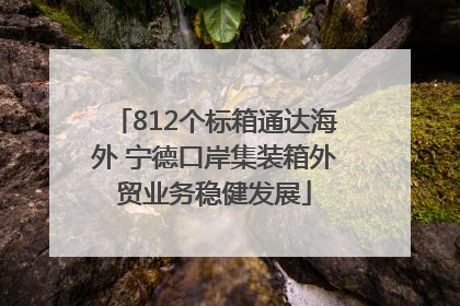 812个标箱通达海外 宁德口岸集装箱外贸业务稳健发展
