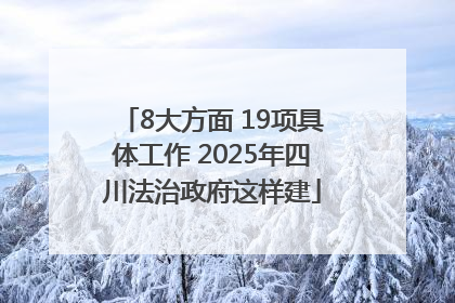 8大方面 19项具体工作 2025年四川法治政府这样建