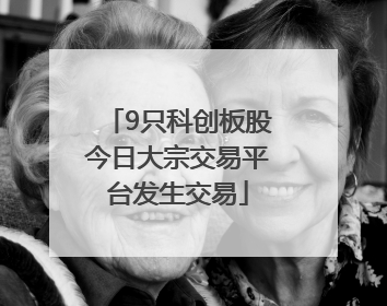 9只科创板股今日大宗交易平台发生交易
